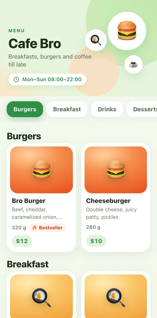 Garden menu design